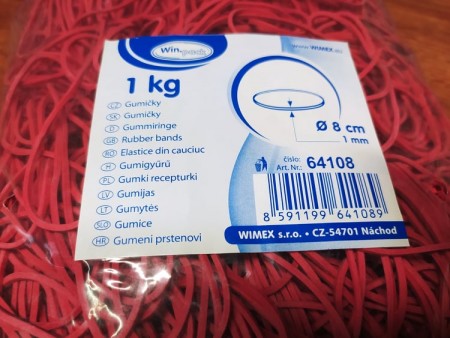 č.8504 Gumičky 1mm prům.8cm slabé 1kg-177,40