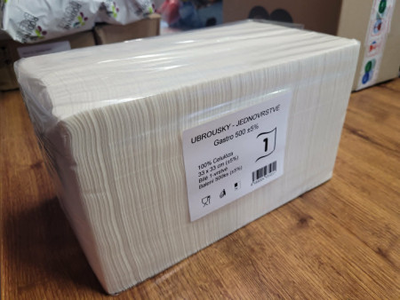 č.4943 Ubrousky 33x33cm 1-vrstvé bílé 500ks 109,40