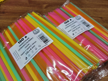 č.7044 JUMBO brčka 8x255mm NEON 150ks 62,30
